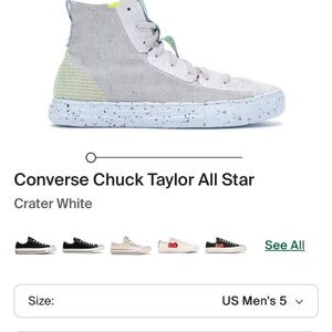 Converse High-Top Sneakers in Gray and White